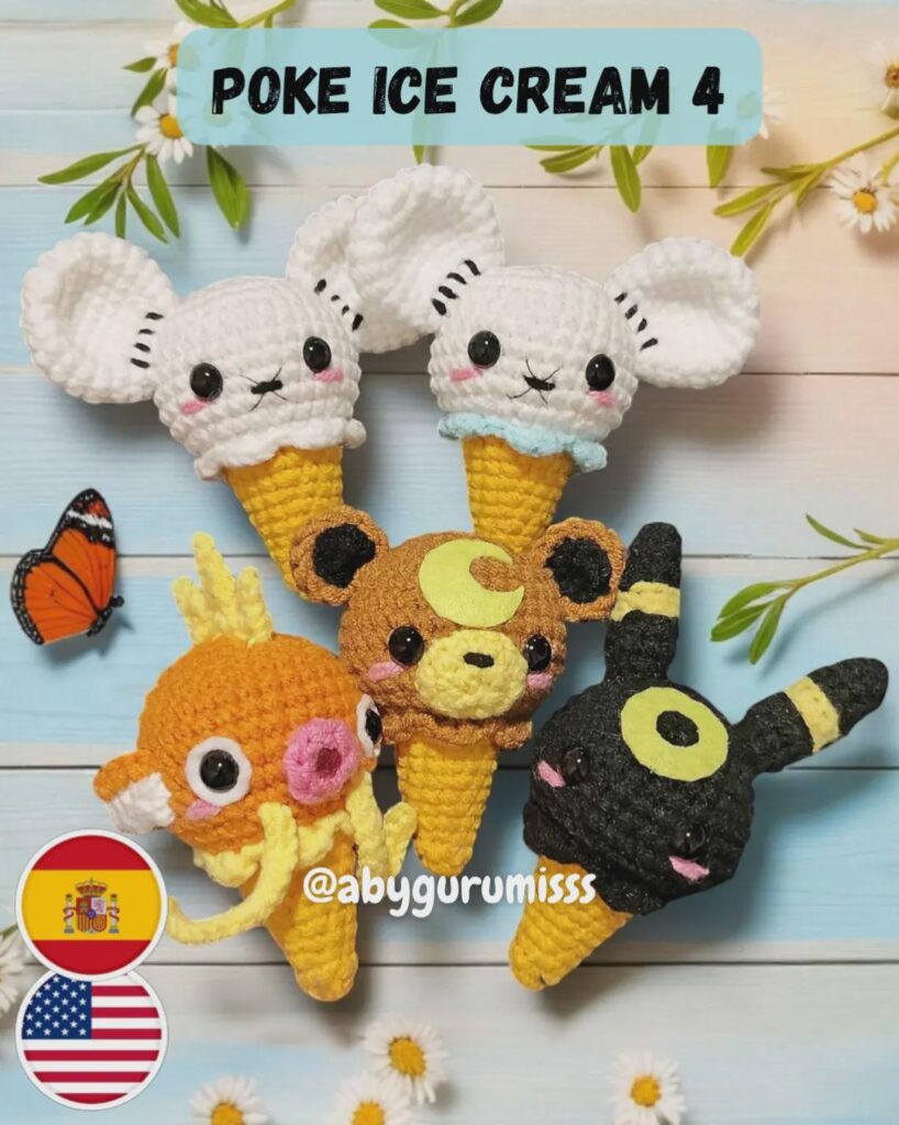 Poke hice creams, My last keychains❤️🧶