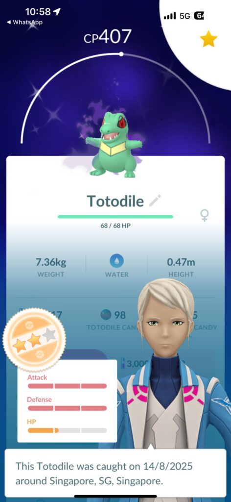 Able to advise if I should invest on this shadow totodile? 15/15/6
