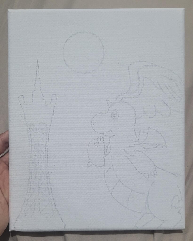 Mega Dragonite canvas sketch