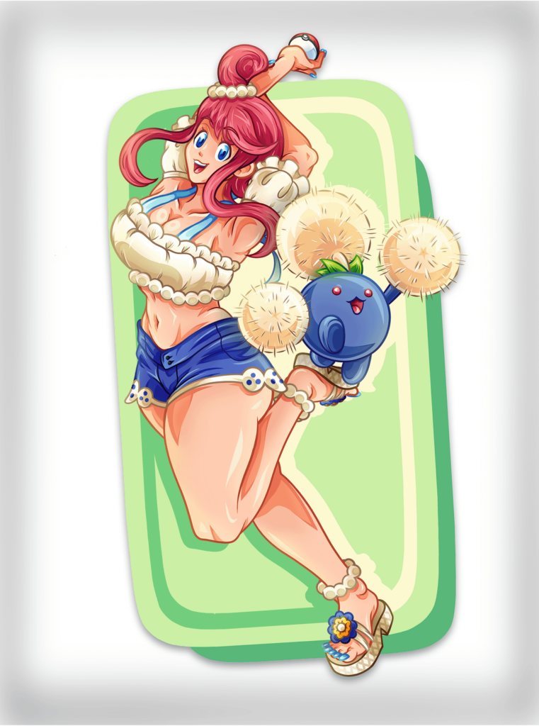 Wanted to draw Skyla's Jumpluff outfit from Pokemon Masters EX (OC)