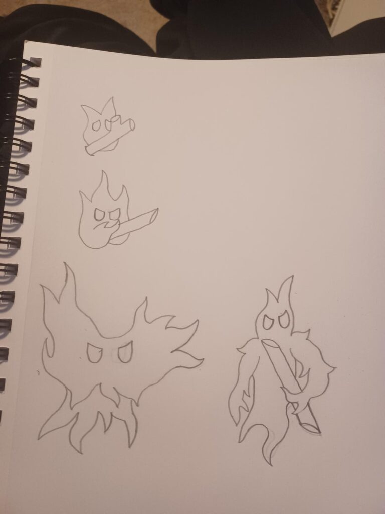 My Partner's first attempt at some fakemon