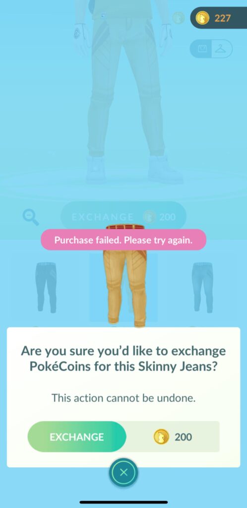 Game refuses to let me buy clothing
