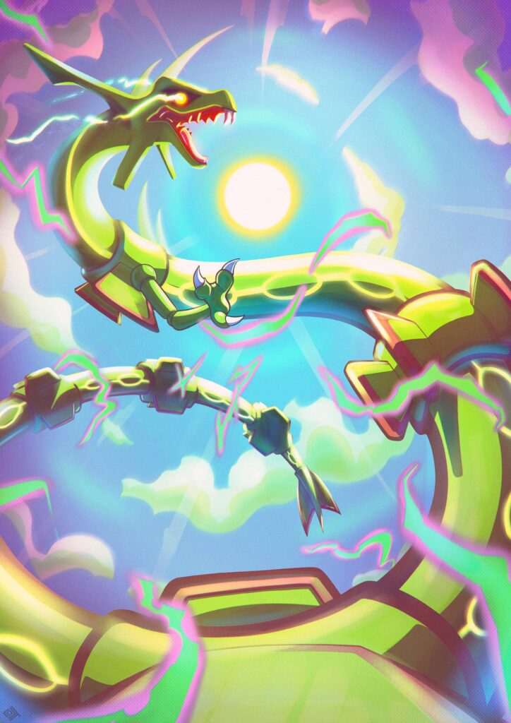 I did a Rayquaza fanart. Hope you like it!