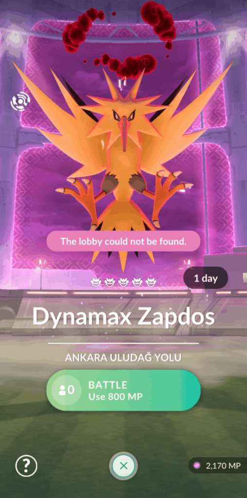The lobby could not be found error is on the all spots and not going away