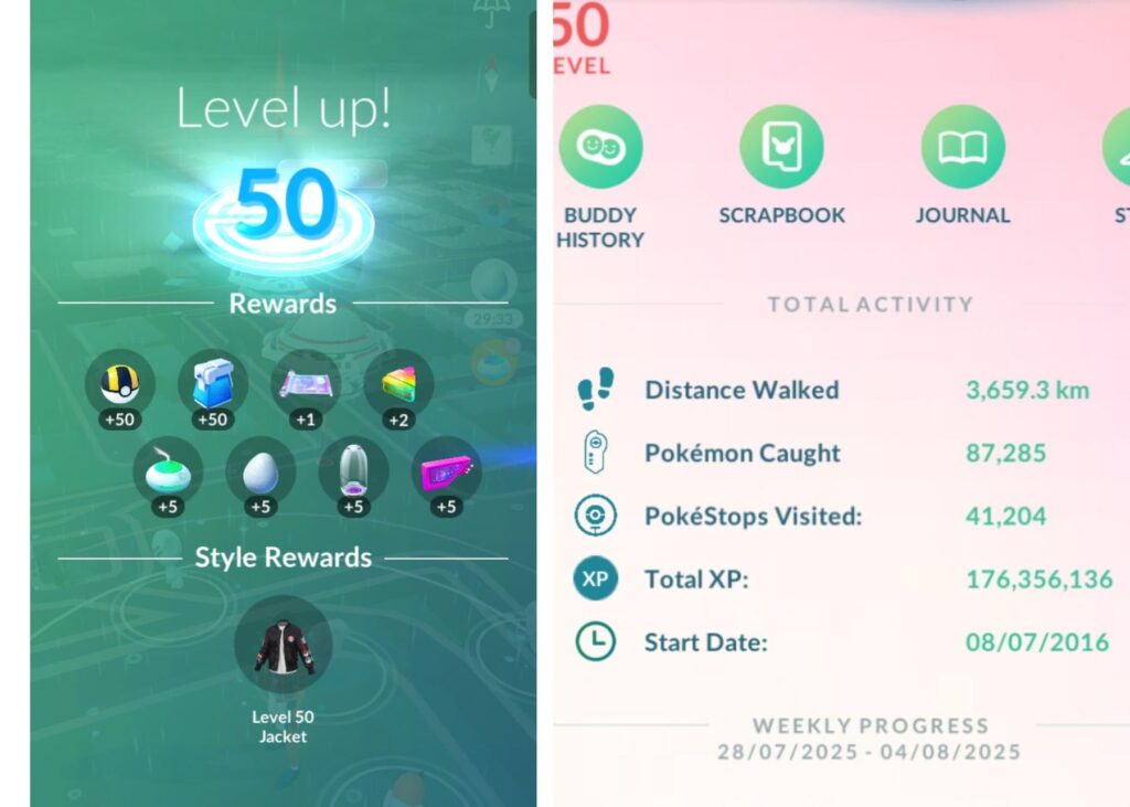 Finally level 50 achieved - 8/7/2016 - 3/8/2025