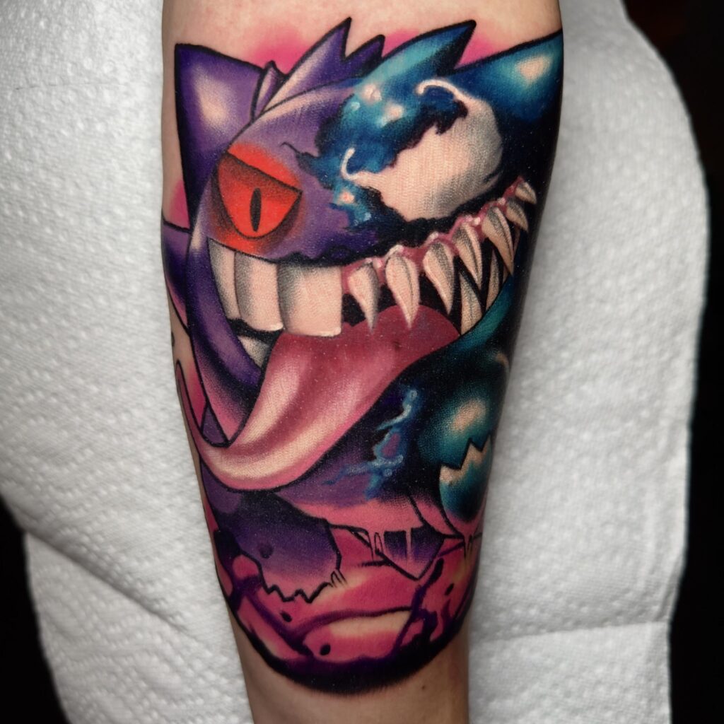 Gengar x Venom (tattooed by me)