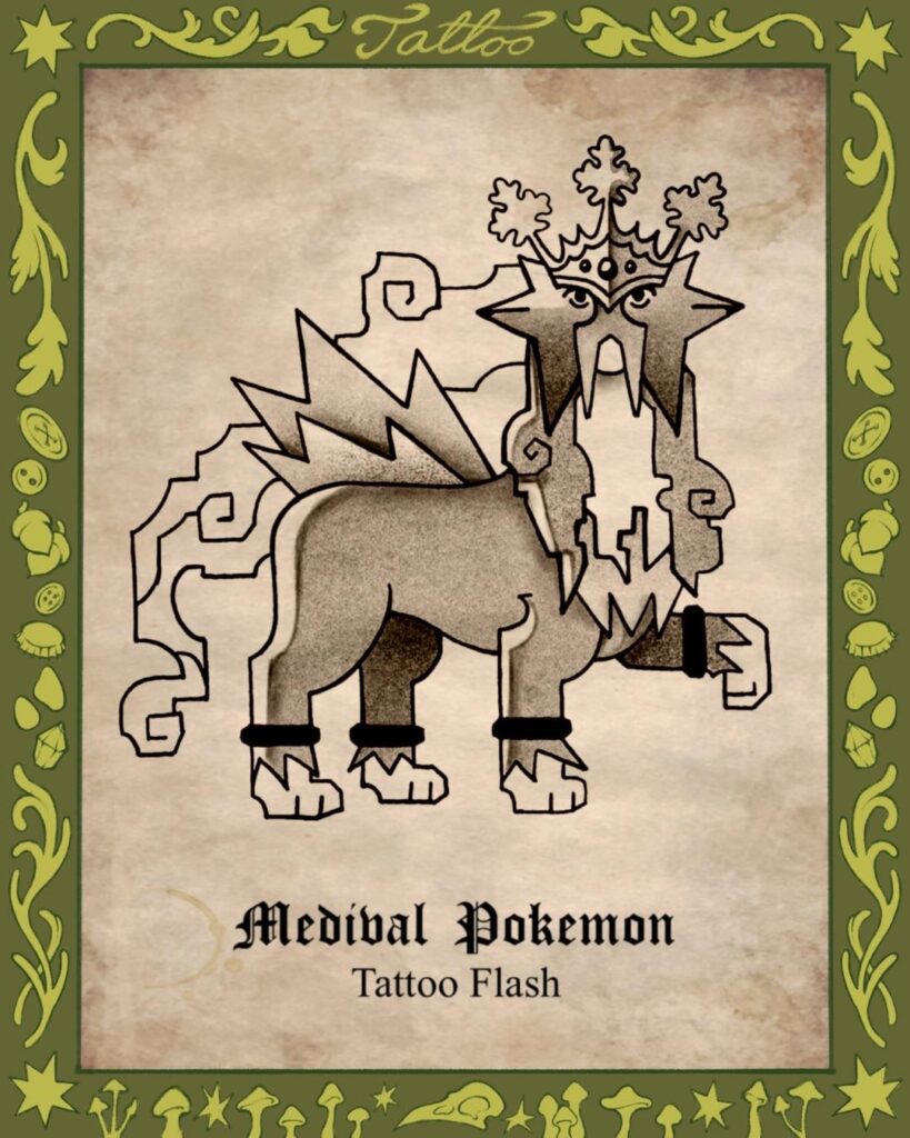 Medieval Pokemon tattoo designs