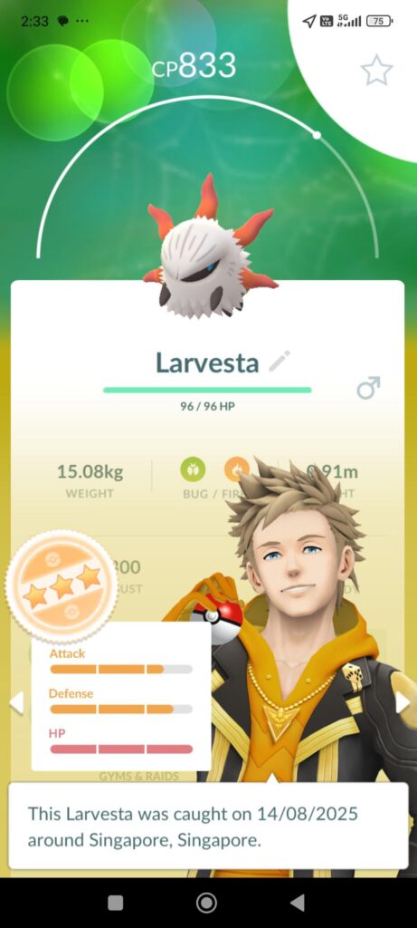 Got a larvesta, told my father and my father scolded me