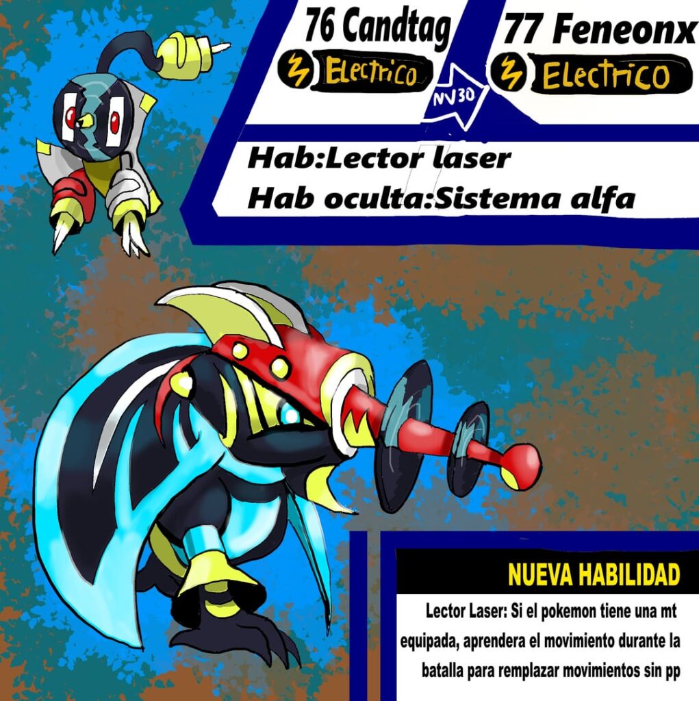 I make a new fakemon inspired in the Lophorina superba, rays guns and the láser disc.