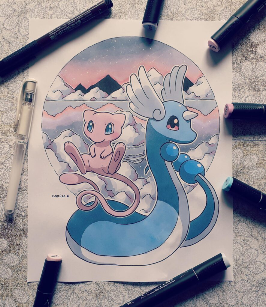 Mew and Dragonair