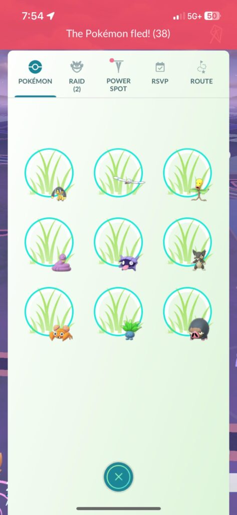 Is anyone else’s Pokemon Radar/Sighting/Nearby feature broken? Pictures attached