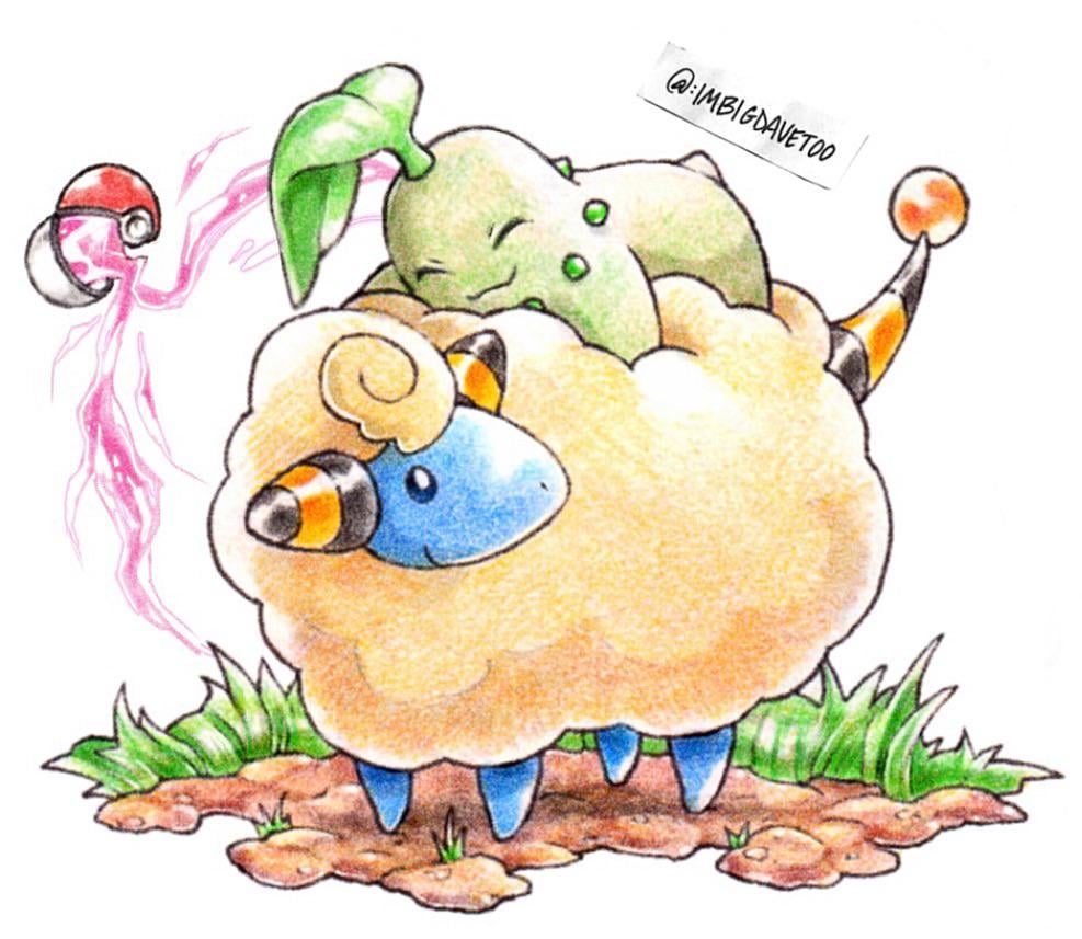 Teammate #4! Chikorita’s already a big fan. [OC]