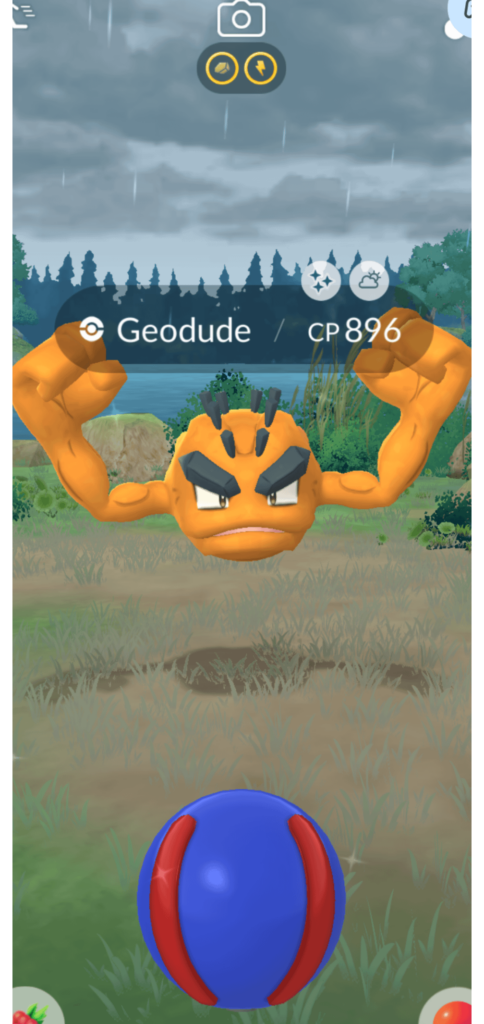 Shiny geodude caught