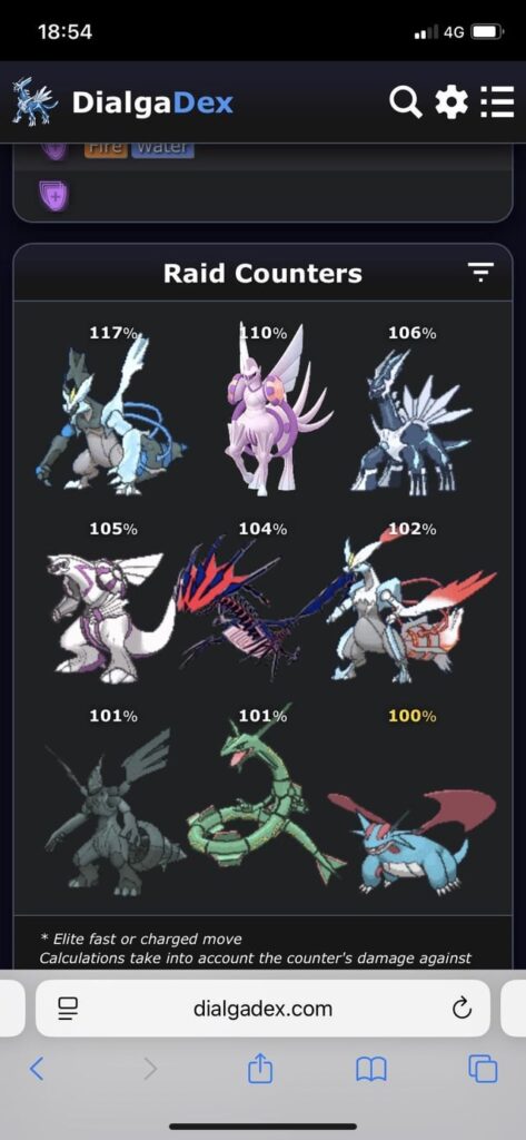 DialgaDex Vs Gamepress