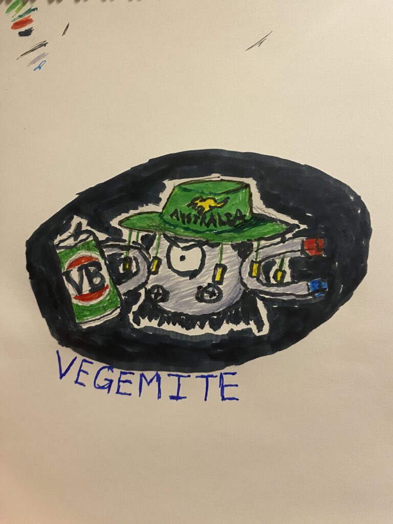 A doodle I made of one of the mon from my ongoing Moon Nuzlocke. Meet Vegemite the Aussie Magnemite.