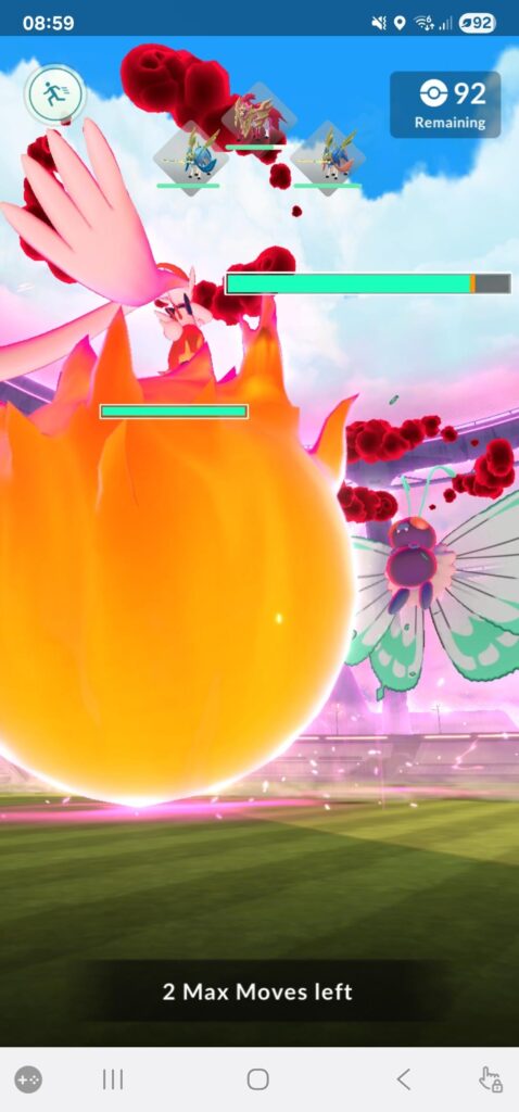 Butterfree Gmax raid doesn't allow me to select a max move for the first 1-3 turns.
