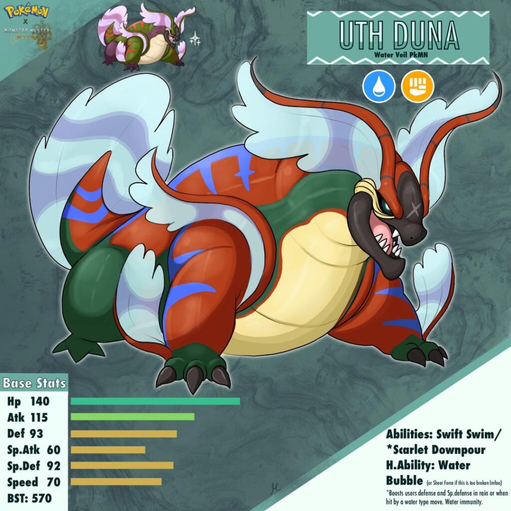 Uth Duna as a Fakemon (Pokemon X Monster Hunter)