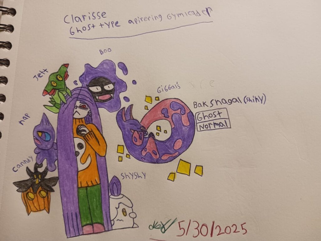 This is my aspiring ghost type gym leader Clarisse, how good is her team would she be hard to beat properly after they're all evolved