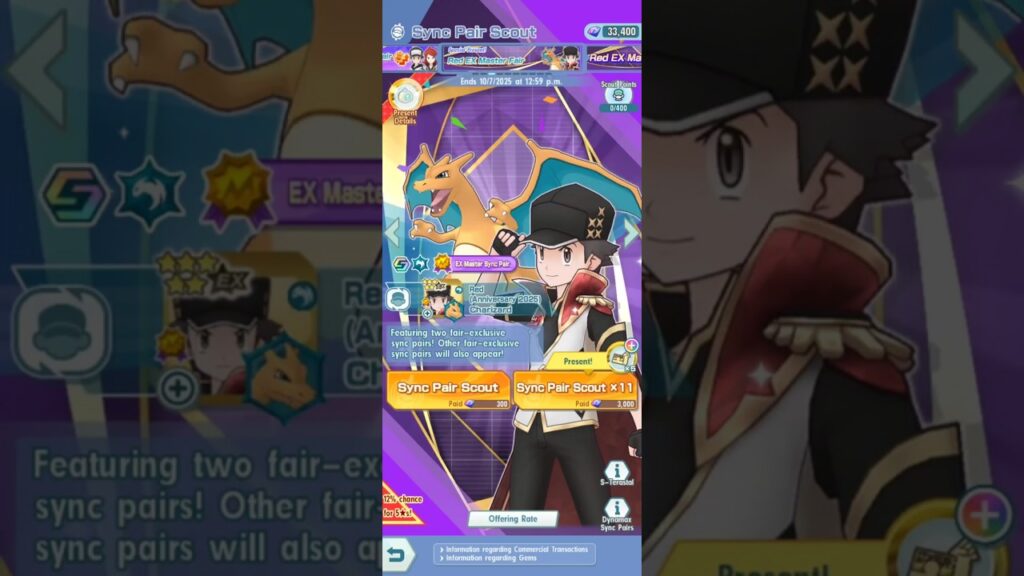 How Many Gems For Red EX Master Fair Scout?? #pokemon #pokemonmasters