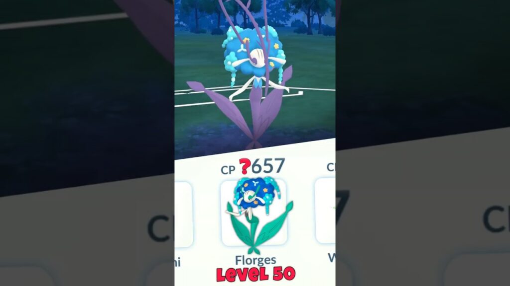 1.1 Hp Shiny Florges vs grunt in Pokemon GO.