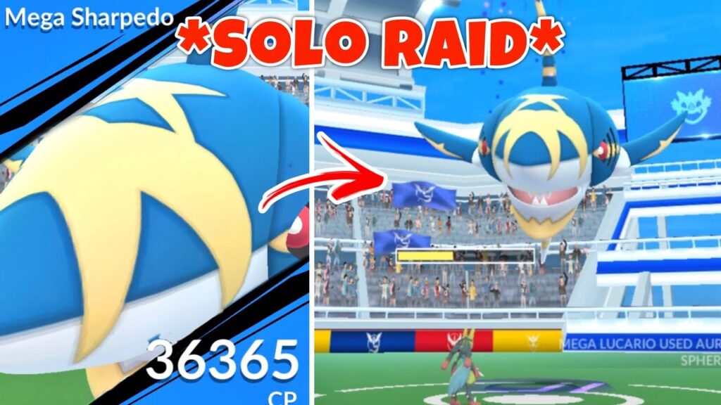 *SOLO* MEGA SHARPEDO Raid in Pokemon GO.