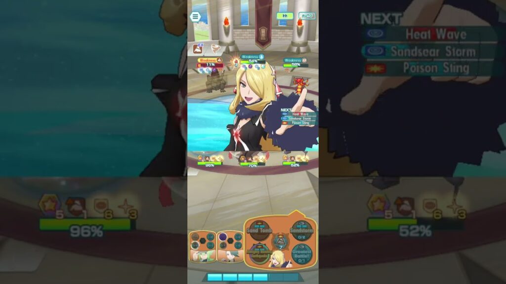 Ground Tower Floor 28 Pokemon Masters EX (Rika 4/5, Variety N 3/5, Arc Cynthia 3/5)