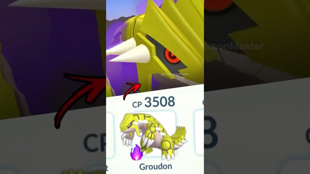 1.1 hp Shiny Shadow GROUDON vs grunt in Pokemon GO