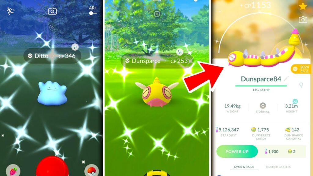 HOW TO GET 3 SEGMENT DUDUNSPARCE IN POKEMON GO! New Shiny Ditto Disguises / Shiny BOOSTED Dunsparce