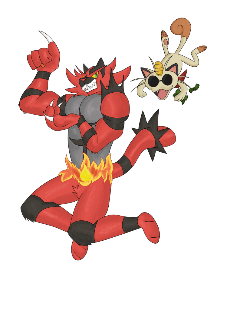 Incineroar and Meowth !!
