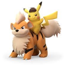 Where is the sticker of Pikachu riding a Growlithe?