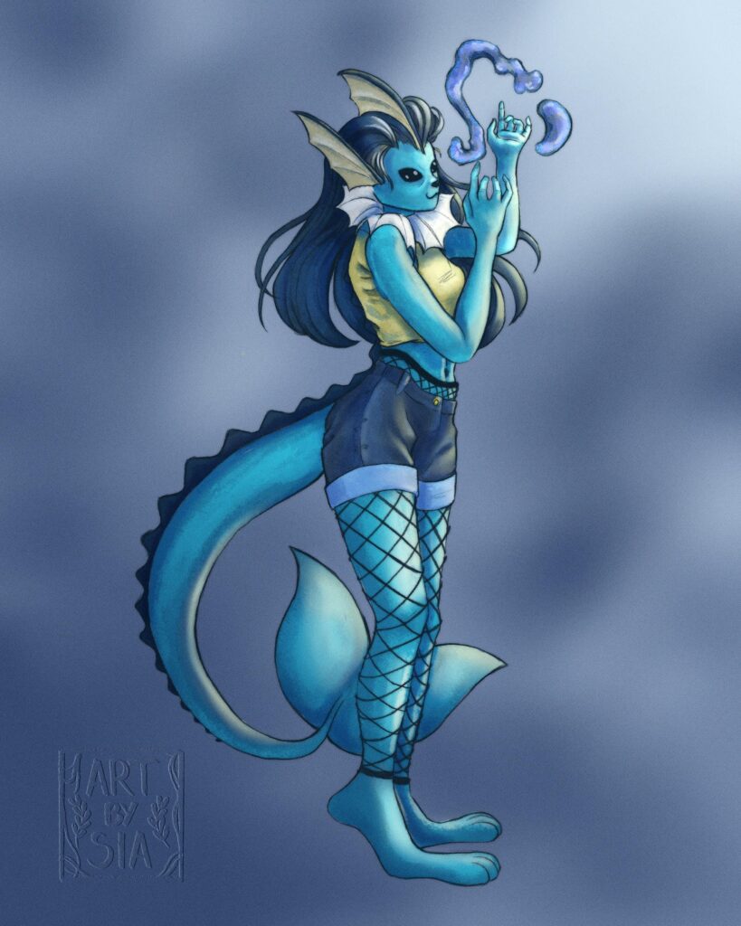 Humanized Pokémon - Vaporeon drawing