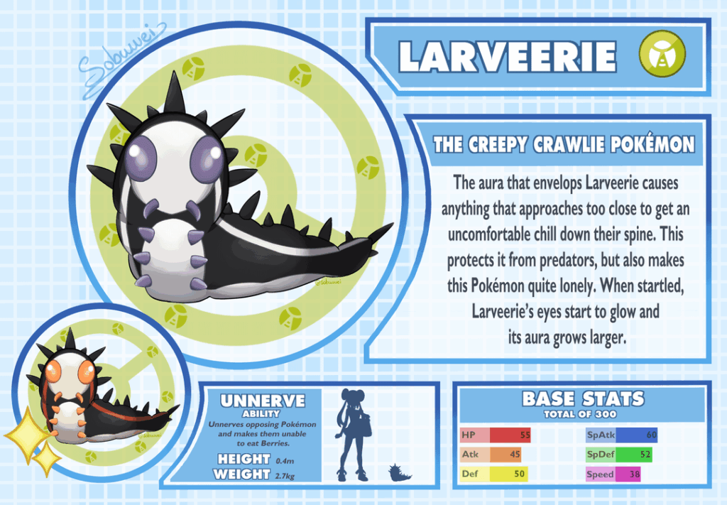 {OC} Bug/Ghost Fakemon Pokédex entries + extras! {Larveerie -> Cursalis -> Mothgeist}