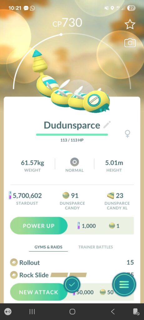CONFIRMED: Three segment form Dundunsparce available