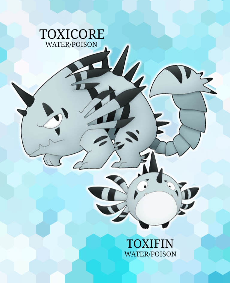 Toxifin and Toxicore—the lionfish fakemon