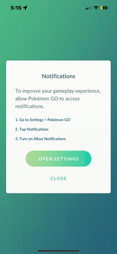 Alert now requires notifications turned on
