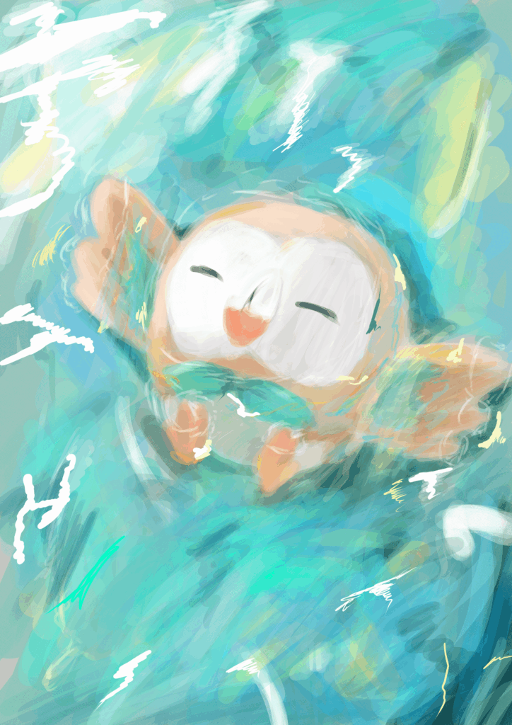 [OC] Rowlet in the water :)