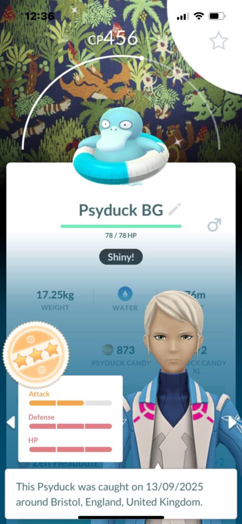 Shiny Background Outfit Psyduck!