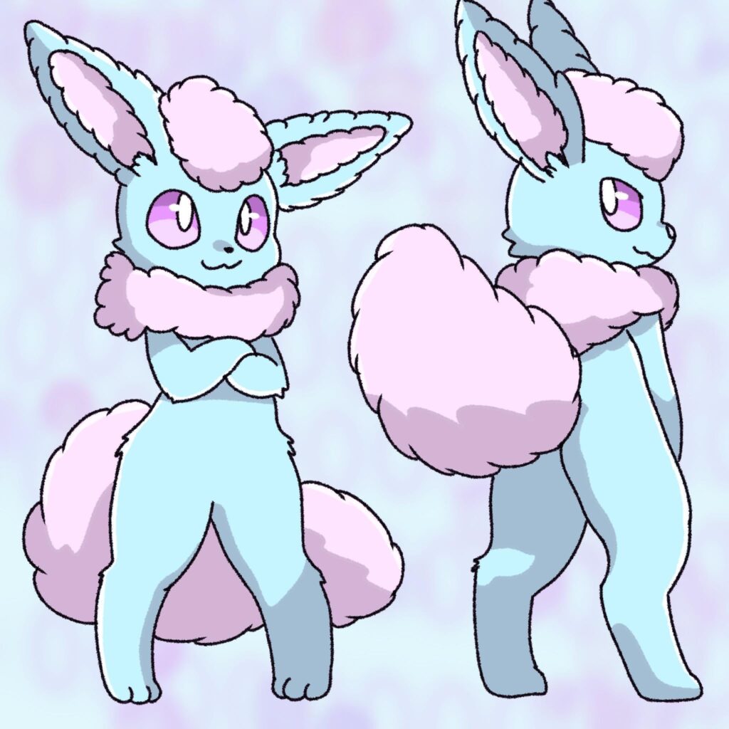 My cotton candy flareon OC I fixed up from years ago, Artfight inspired me to draw em again :D