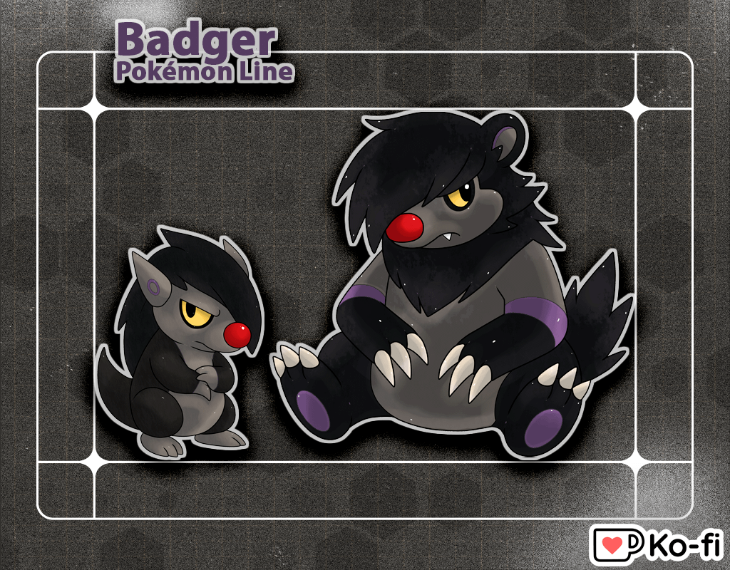 Emo Badger Pokémon - Dark Type Fakemon - @nikairegion