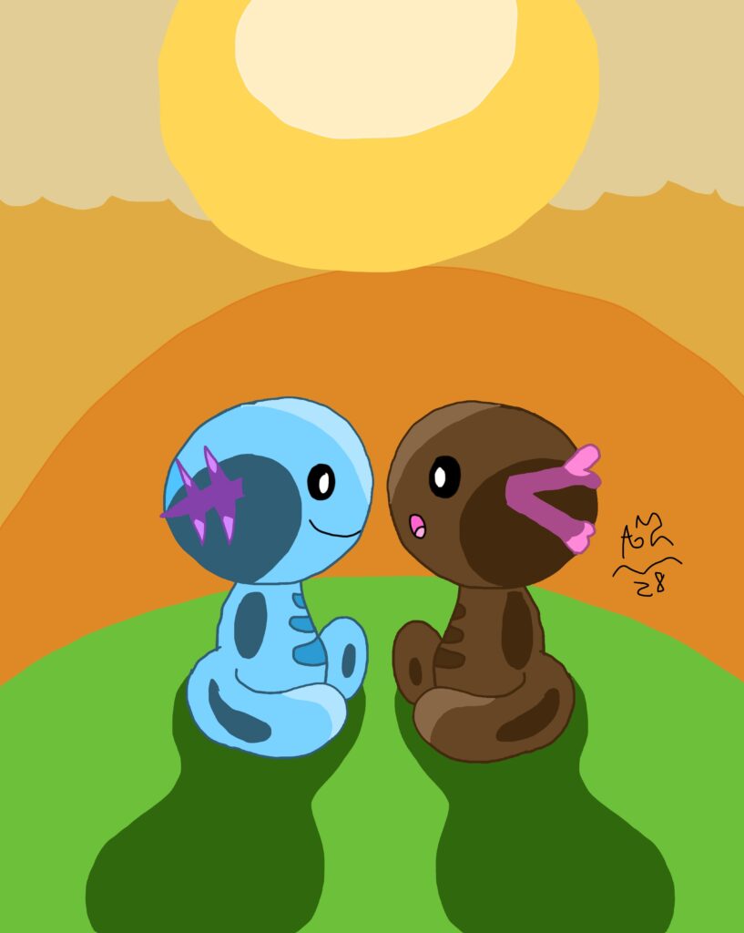 Wooper friends with a background