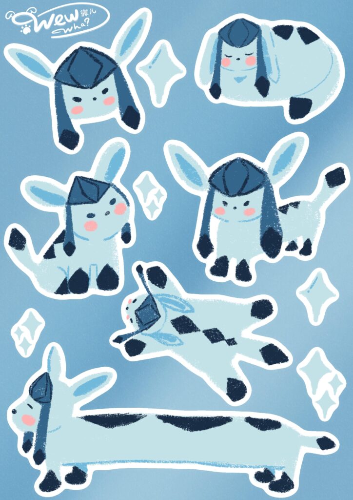Drew a bunch of Glaceons!