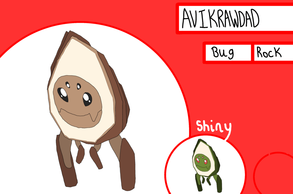 The first Single-Stage Pokemon of the new Tamago Region, and the only Single-Stage Region of the Gorsenju Isle! Meet Avikrawdad, a curious foodie with an appetite for gravel!