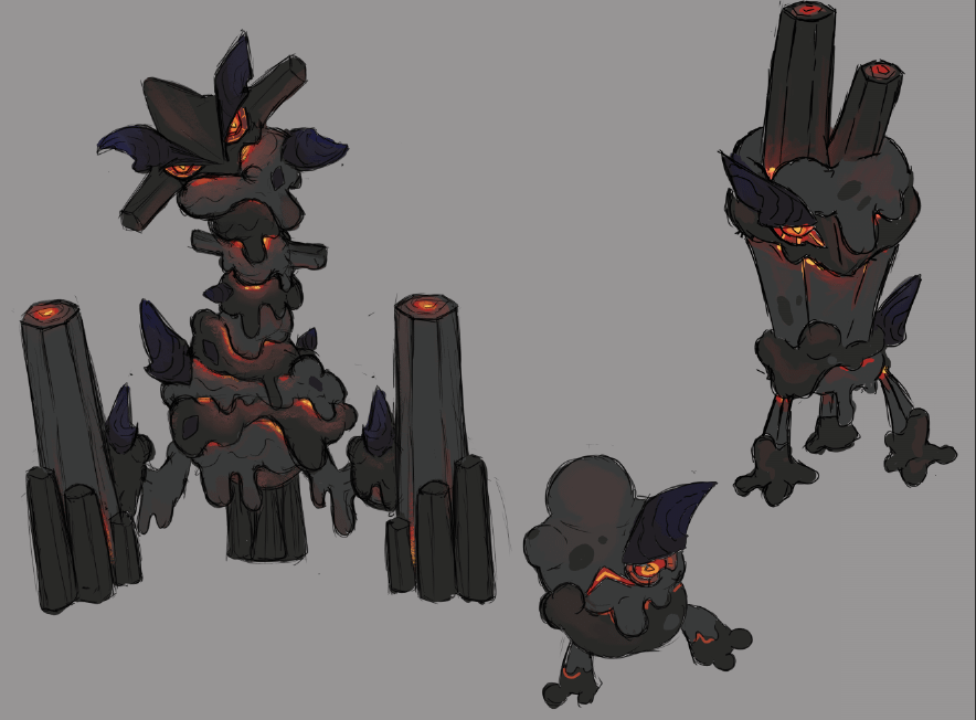 Magma Basalt Pokemon i made for a Galapagos region