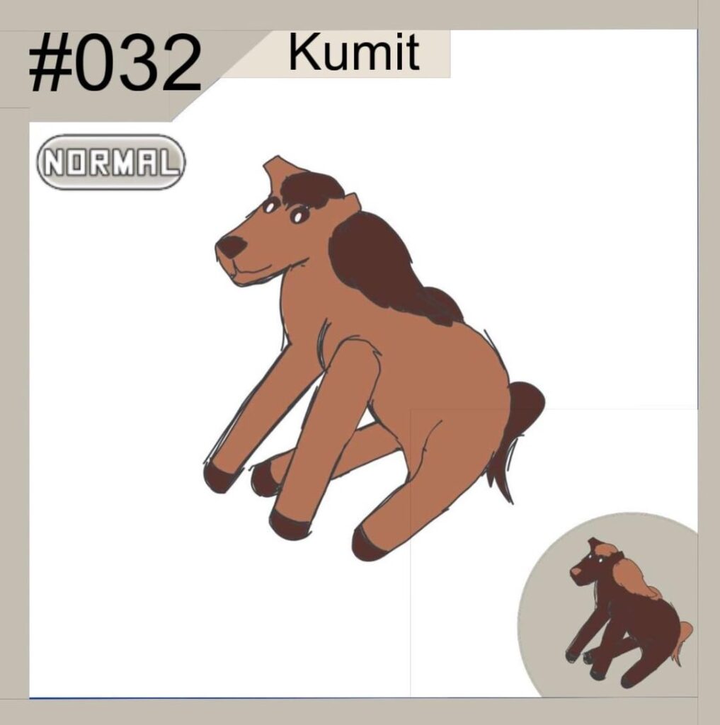 Round 5 of fakemon for the eldred region. An eevee style evolution line a Kumilution if you will.
