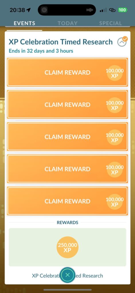 Completed the xp celebration research
