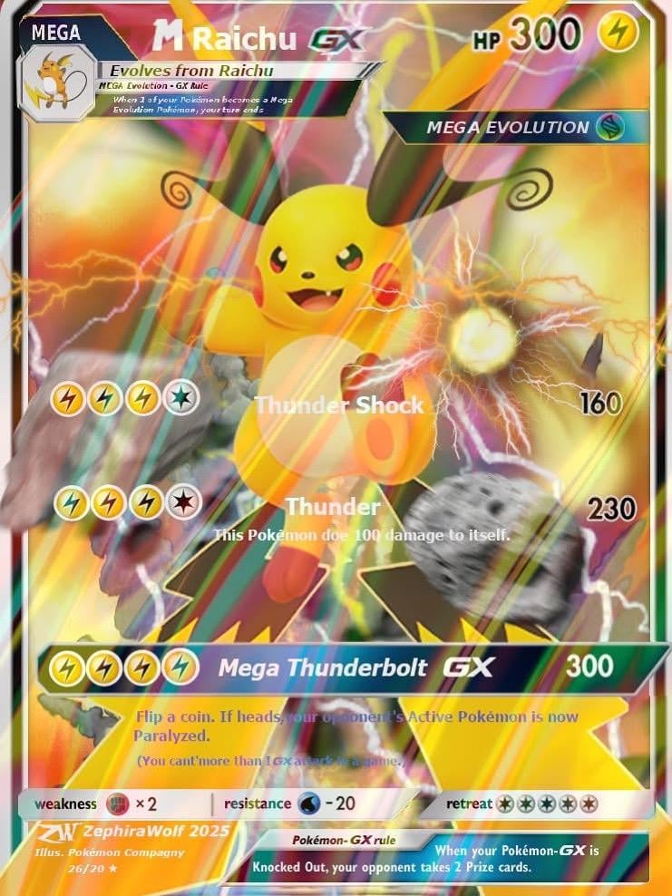 Pokemon Card Custom Mega Raichu X