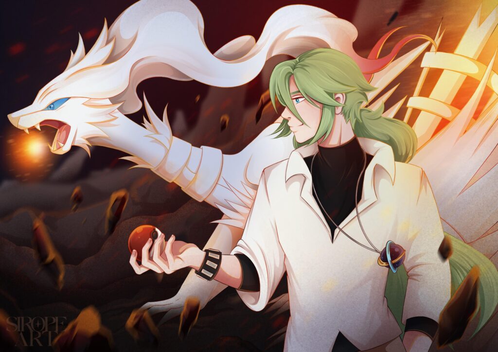 N and Reshiram fanart I did - Happy 15y anniversary of B&W!