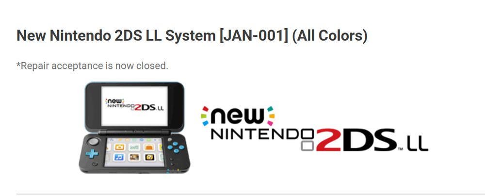 Official repair services for all Nintendo 3DS/2DS models have ended