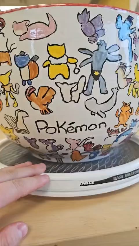 My friends first ever pottery project! Featuring the GEN 1 Pokémon