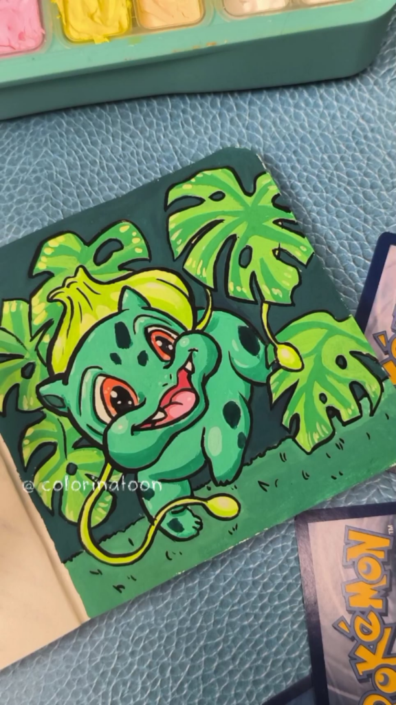 I painted this Bulbasaur with gouache. 🐸💙 [ OC]
